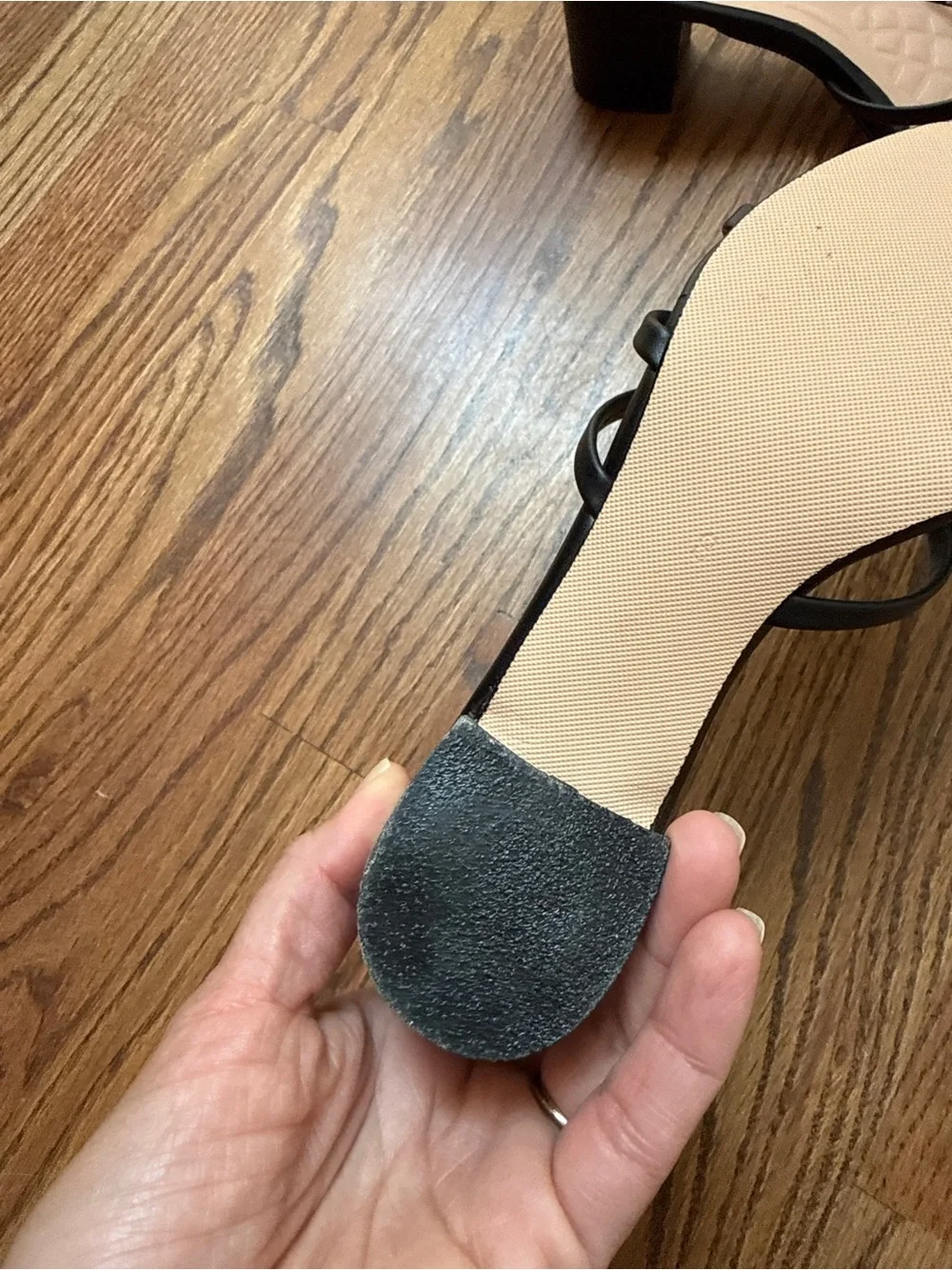 Black Strappy Slide Heels